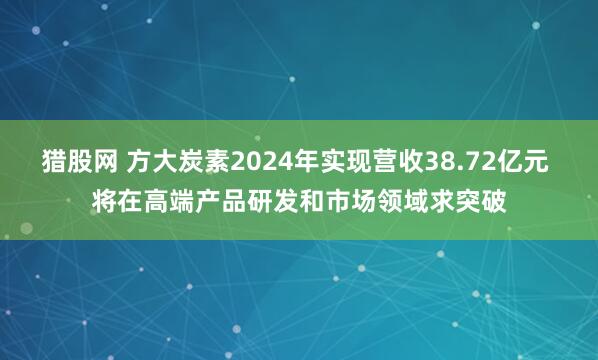 猎股网 方大炭素2024年实现营收38.72亿元 将在高端产品研发和市场领域求突破